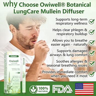 Owiwell Mullein Lung Inhaler | Quit Smoking Naturally, Fast Lung Repair